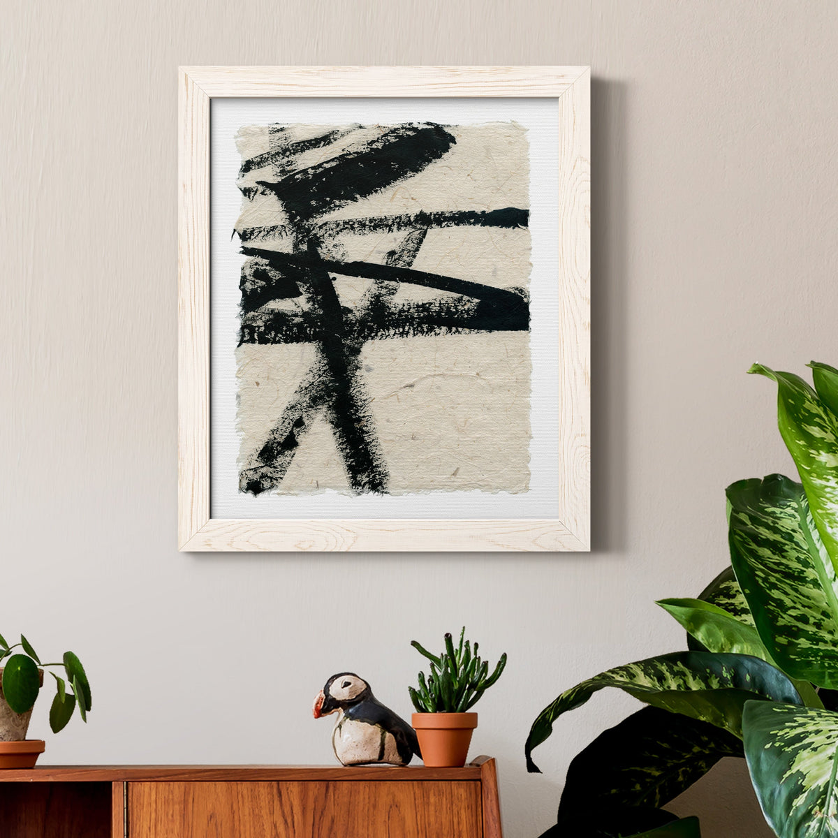Lines Crossed III - Barnwood Framed Canvas Print