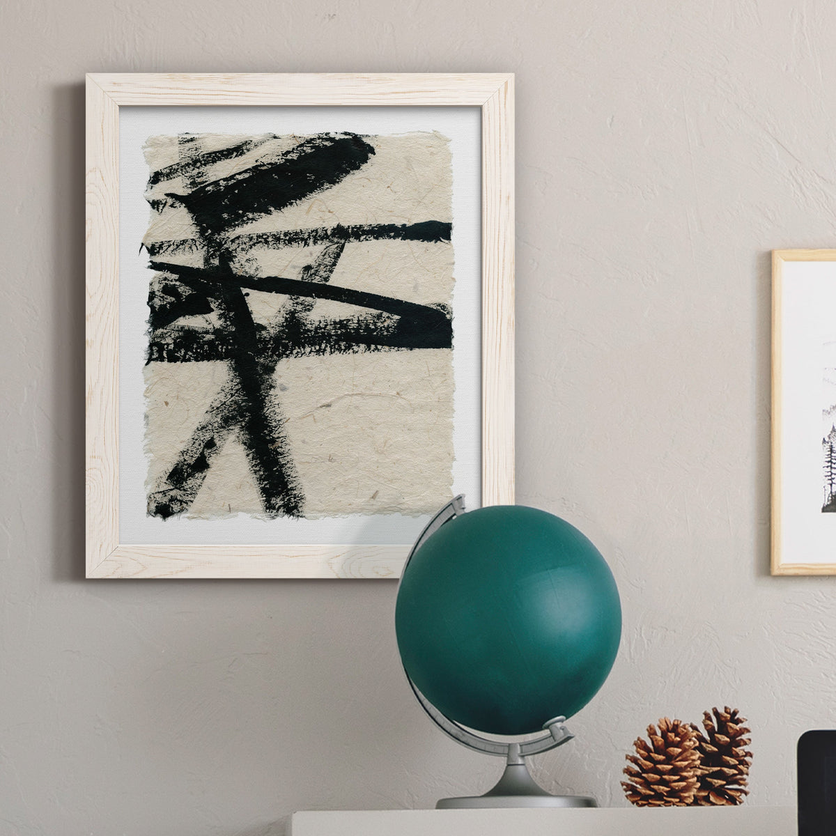 Lines Crossed III - Barnwood Framed Canvas Print