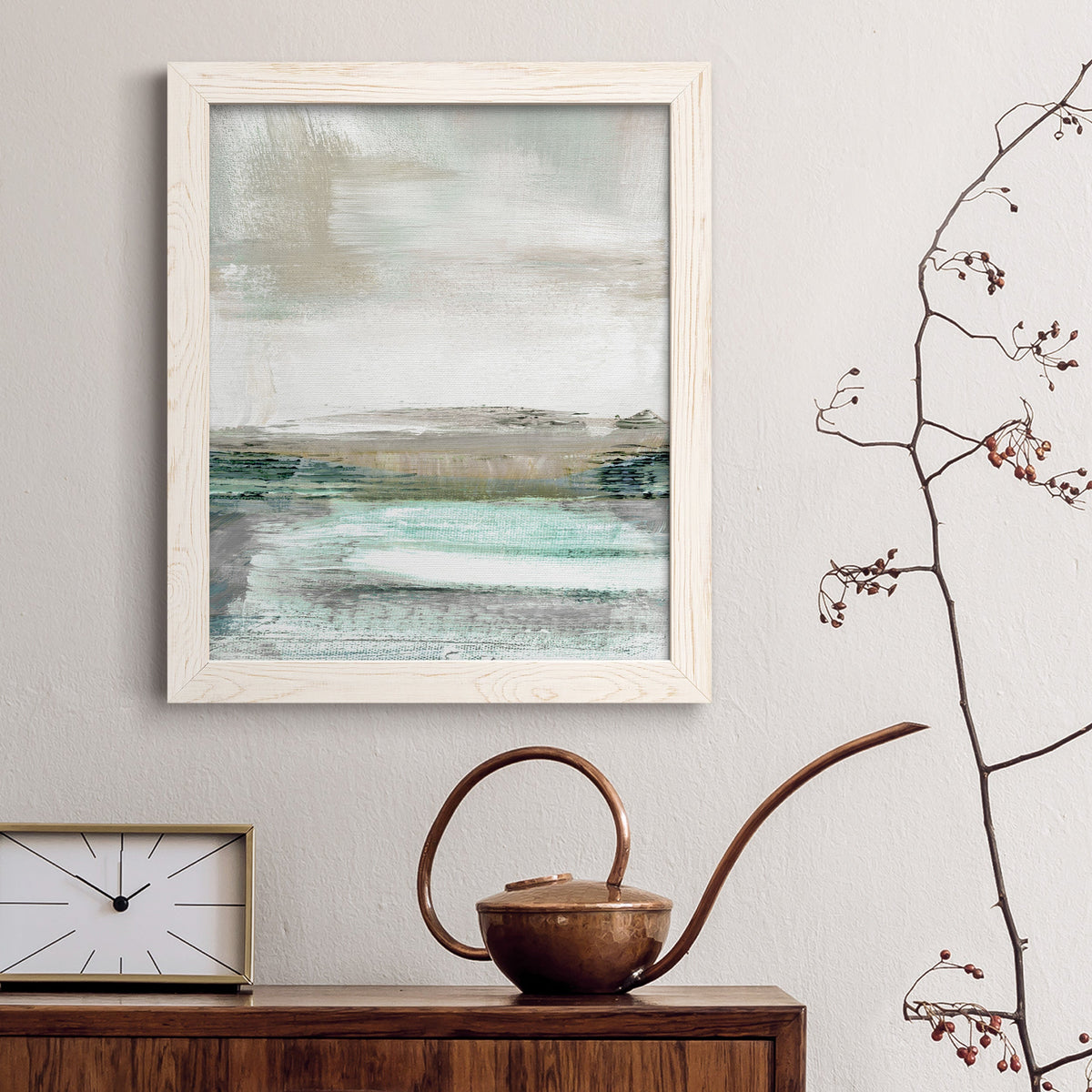 Summer Teal I - Barnwood Framed Canvas Print