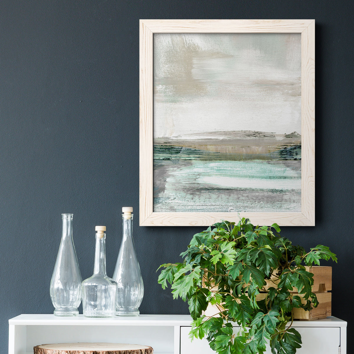 Summer Teal I - Barnwood Framed Canvas Print
