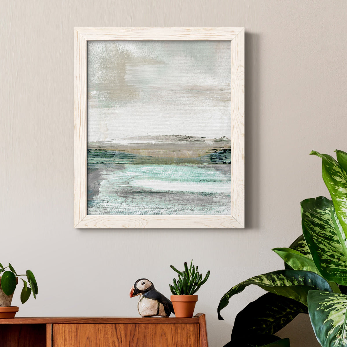 Summer Teal I - Barnwood Framed Canvas Print