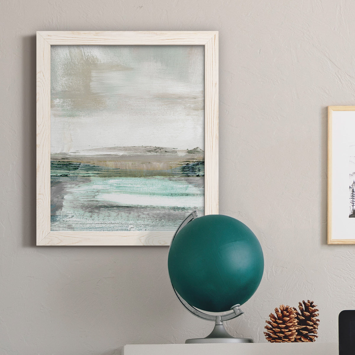 Summer Teal I - Barnwood Framed Canvas Print