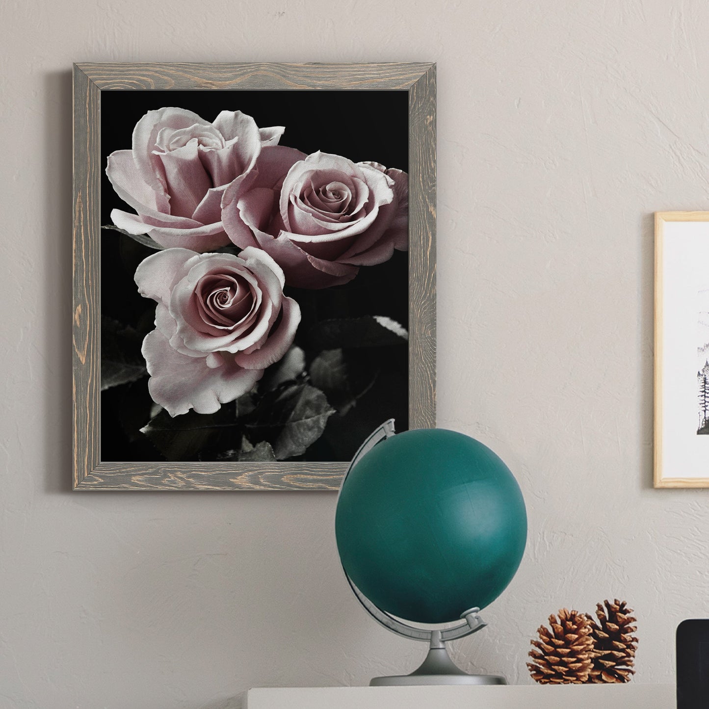 Rose Noir I - Barnwood Framed Canvas Print