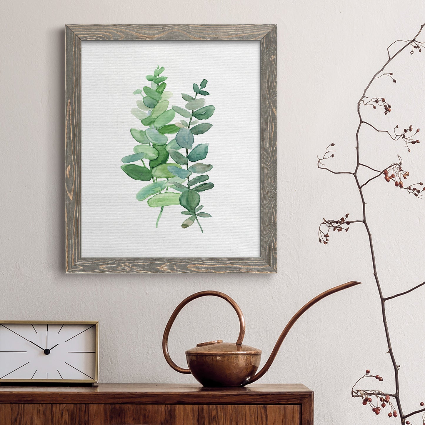 Eucalyptus II - Barnwood Framed Canvas Print