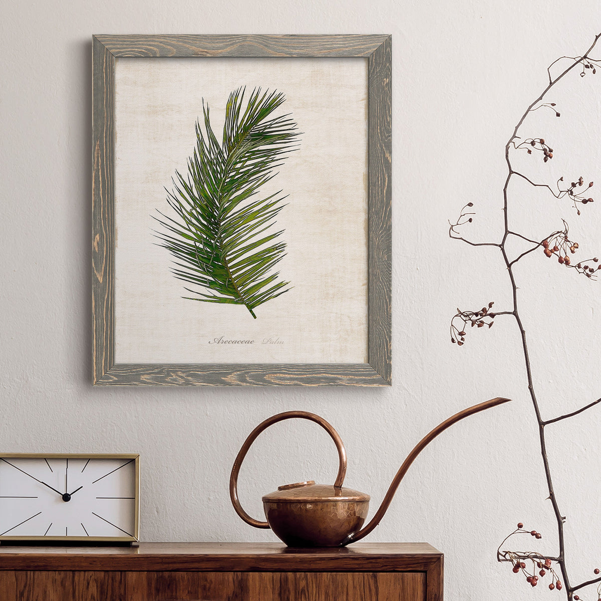 Palm Botanical II - Barnwood Framed Canvas Print