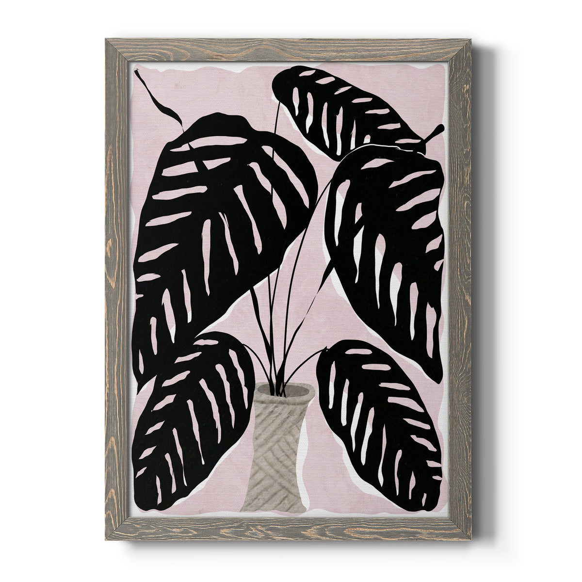 Potted Plant I - Barnwood Framed Canvas Print