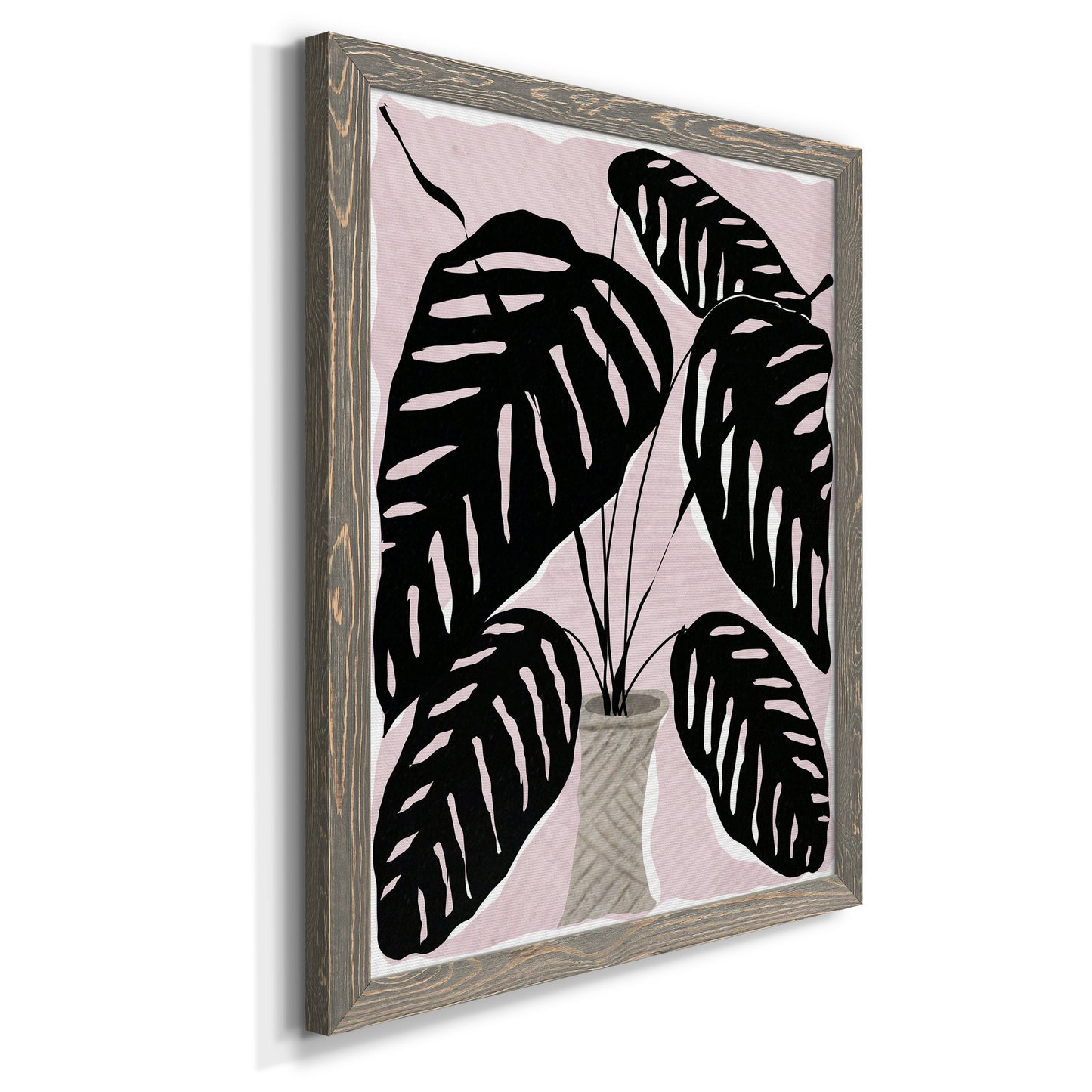 Potted Plant I - Barnwood Framed Canvas Print