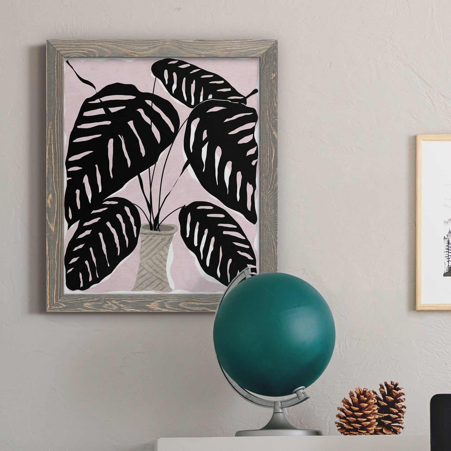 Potted Plant I - Barnwood Framed Canvas Print
