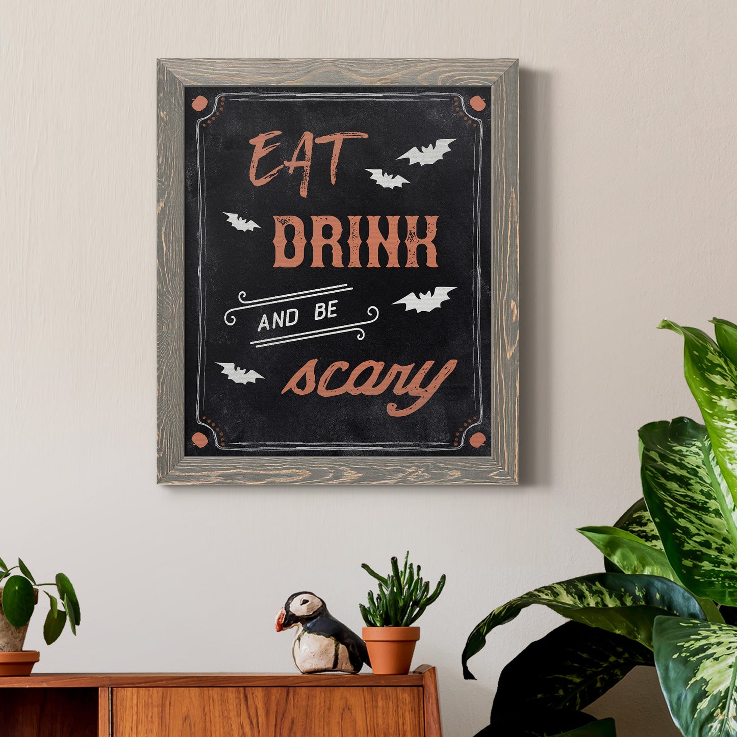 Be Scary - Barnwood Framed Canvas Print