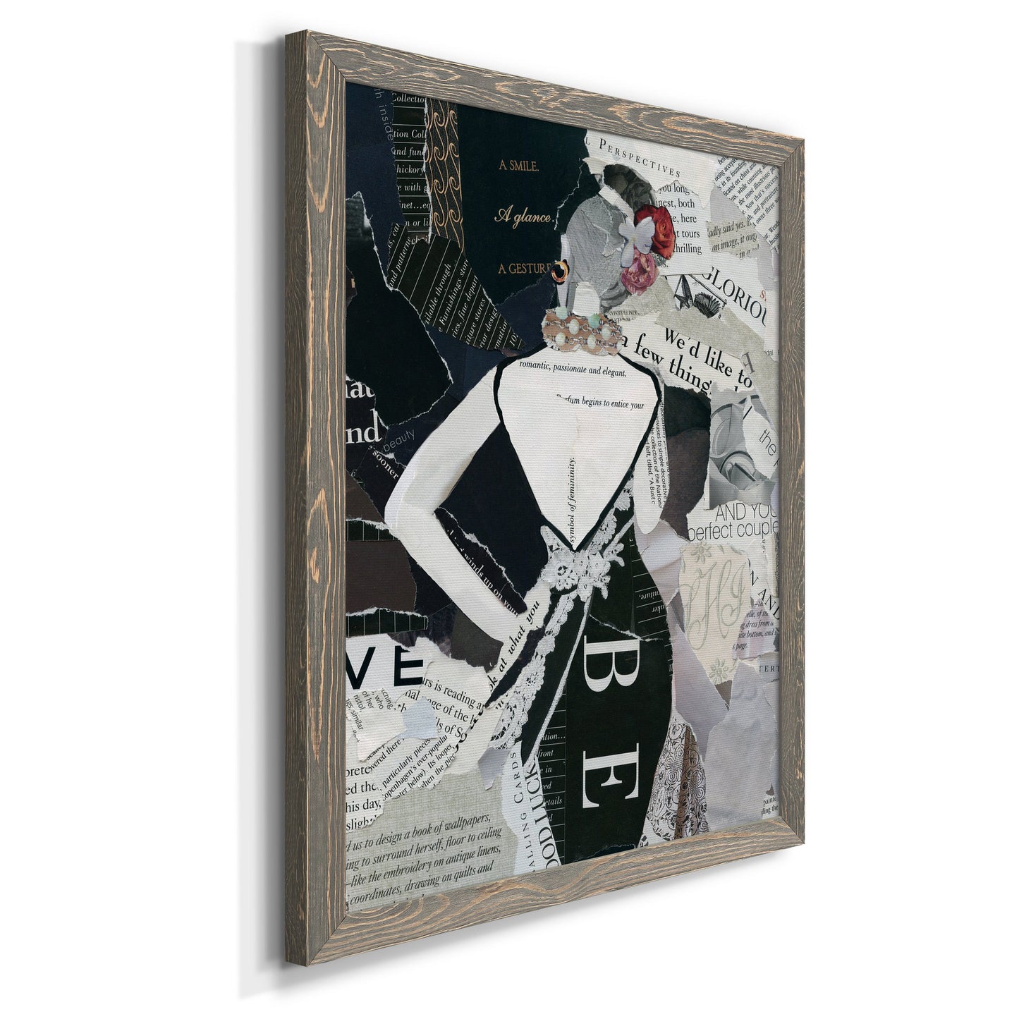 Fashion Mosaic II - Barnwood Framed Canvas Print