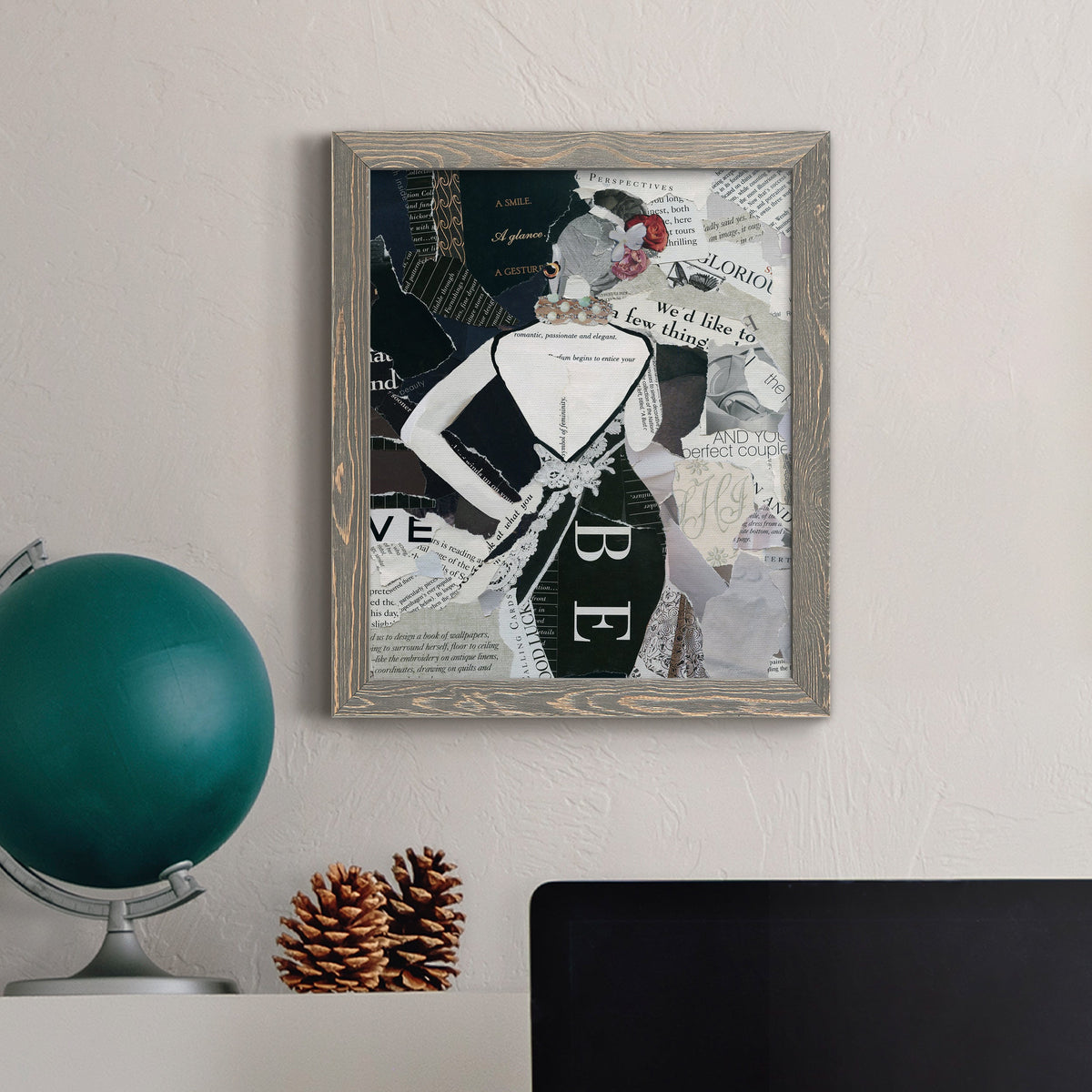 Fashion Mosaic II - Barnwood Framed Canvas Print