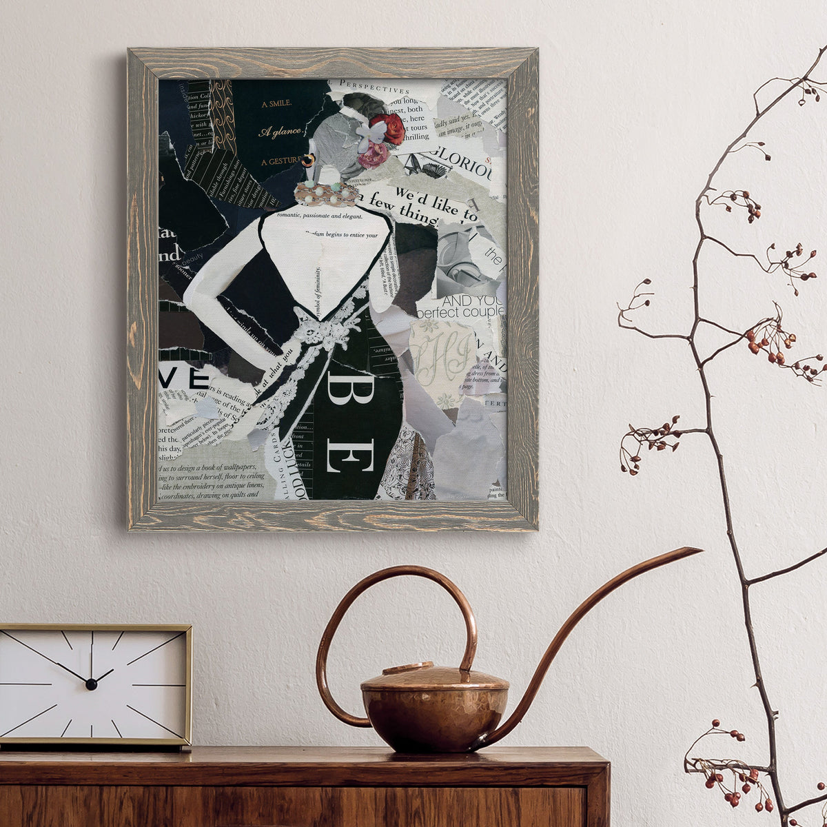 Fashion Mosaic II - Barnwood Framed Canvas Print