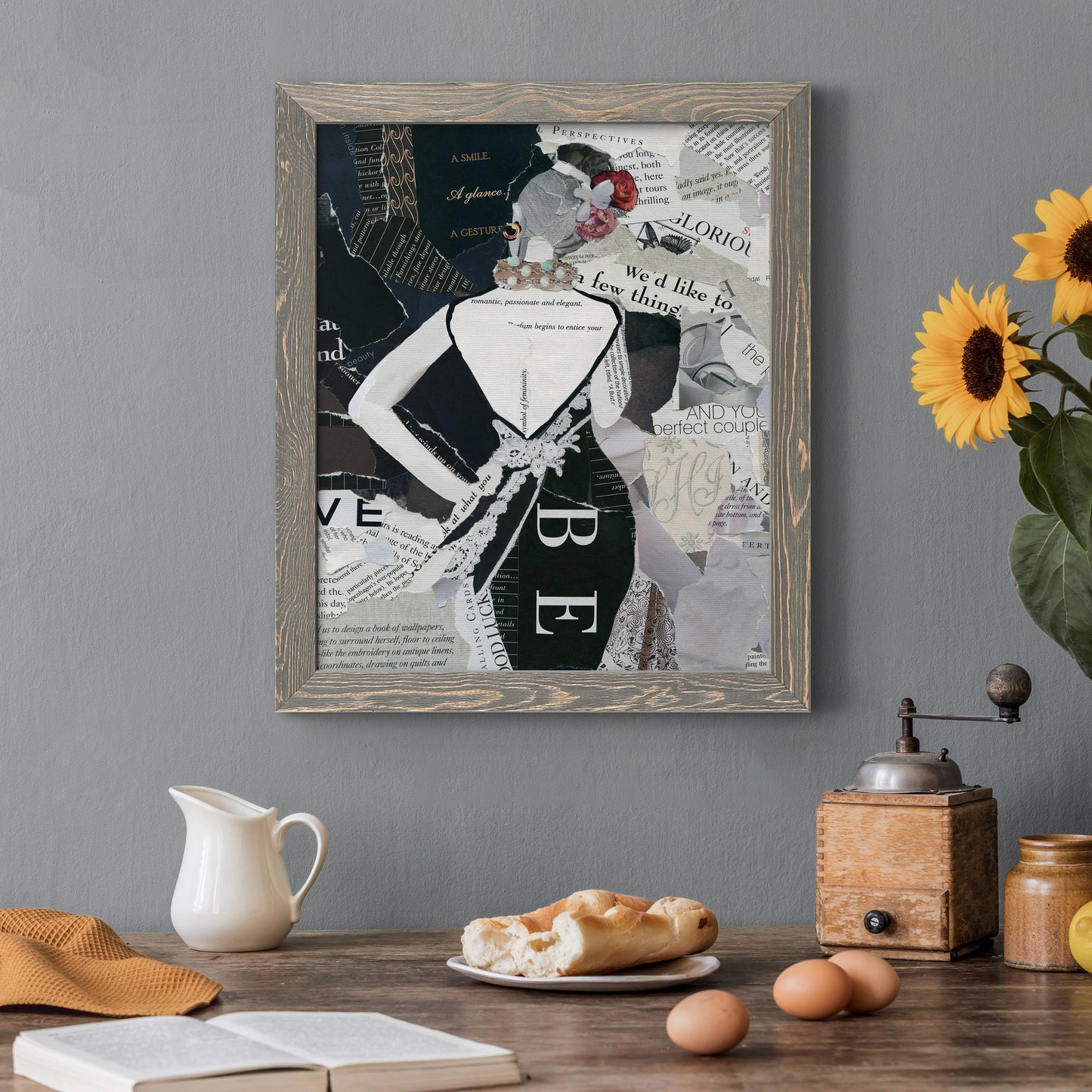 Fashion Mosaic II - Barnwood Framed Canvas Print