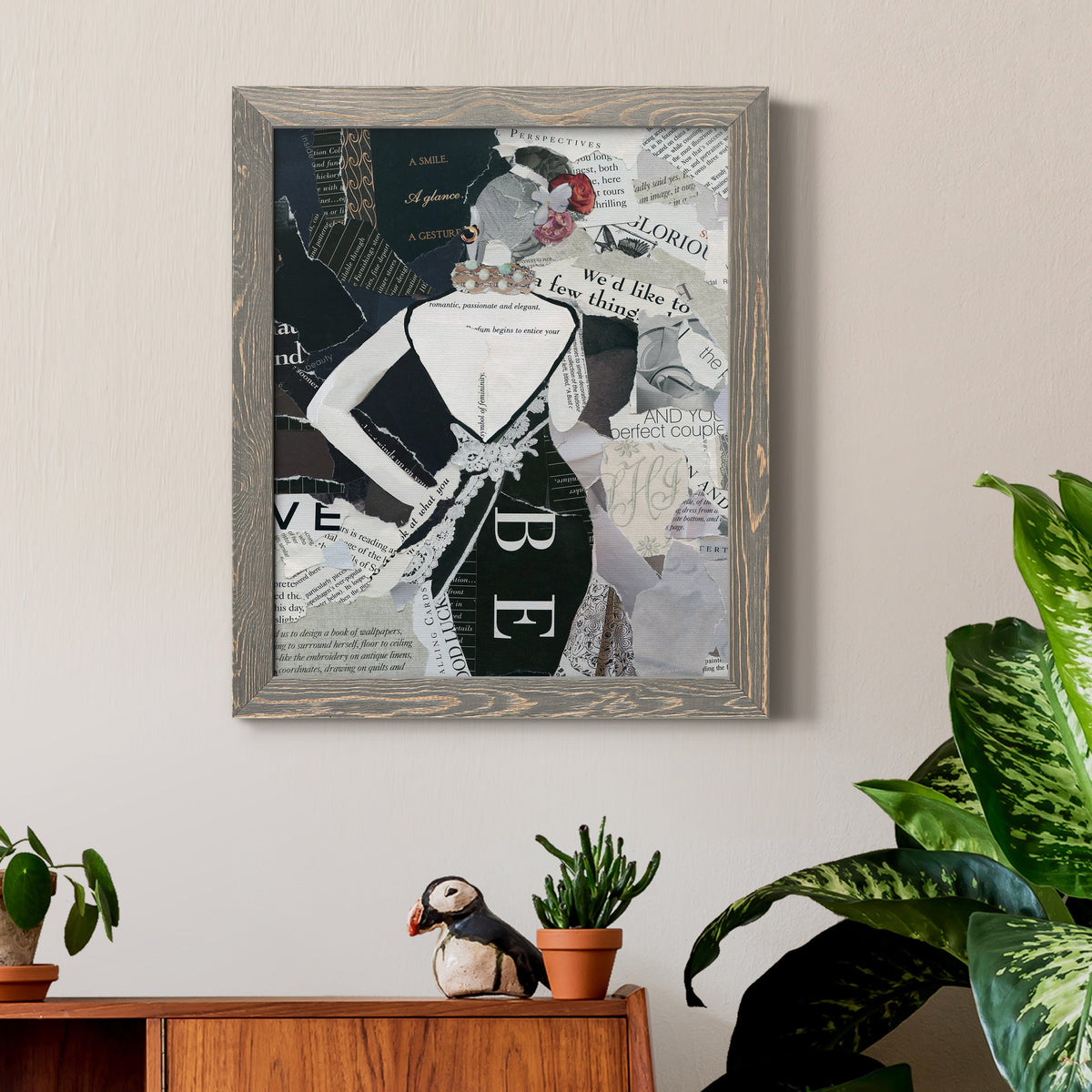 Fashion Mosaic II - Barnwood Framed Canvas Print