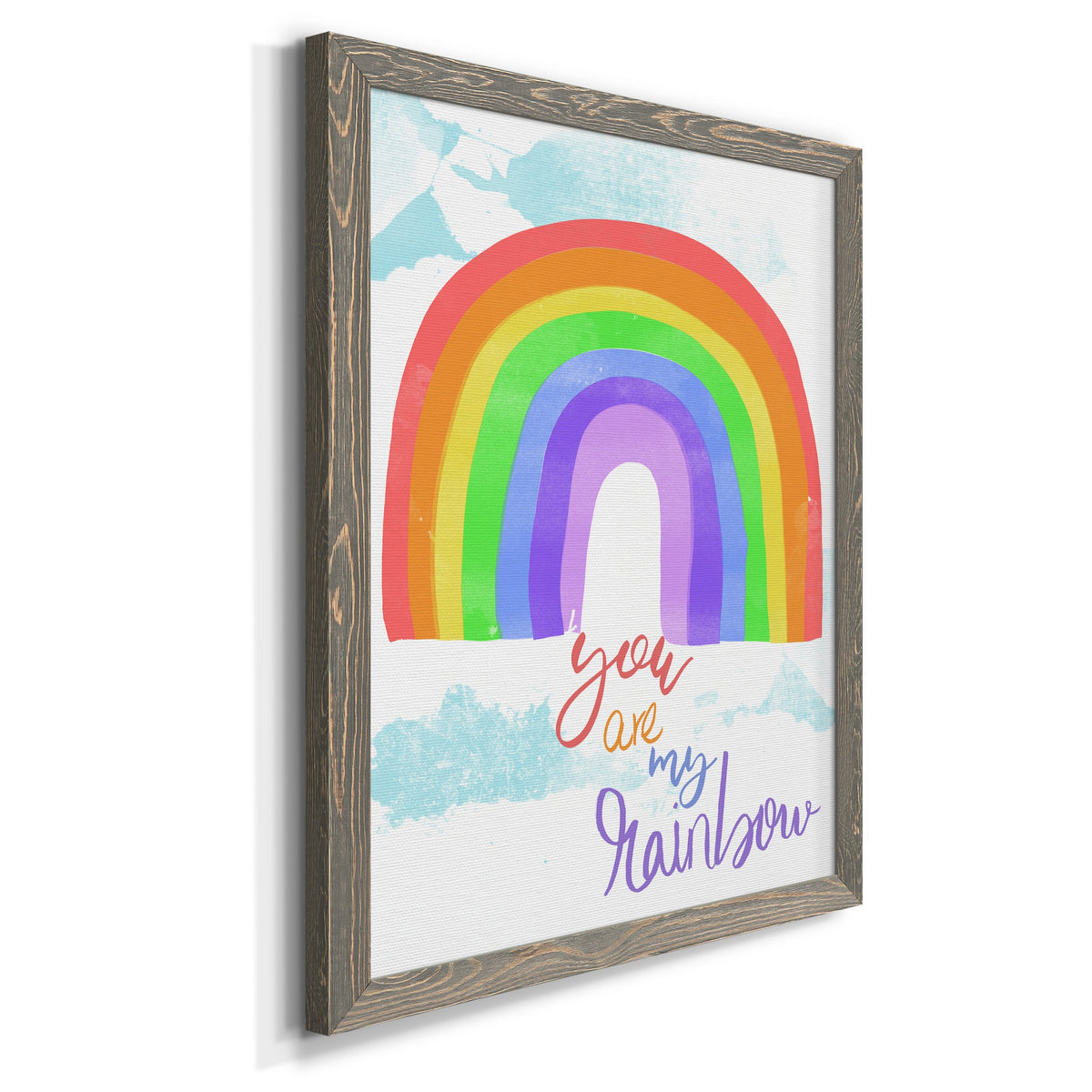 You Are My Rainbow - Barnwood Framed Canvas Print