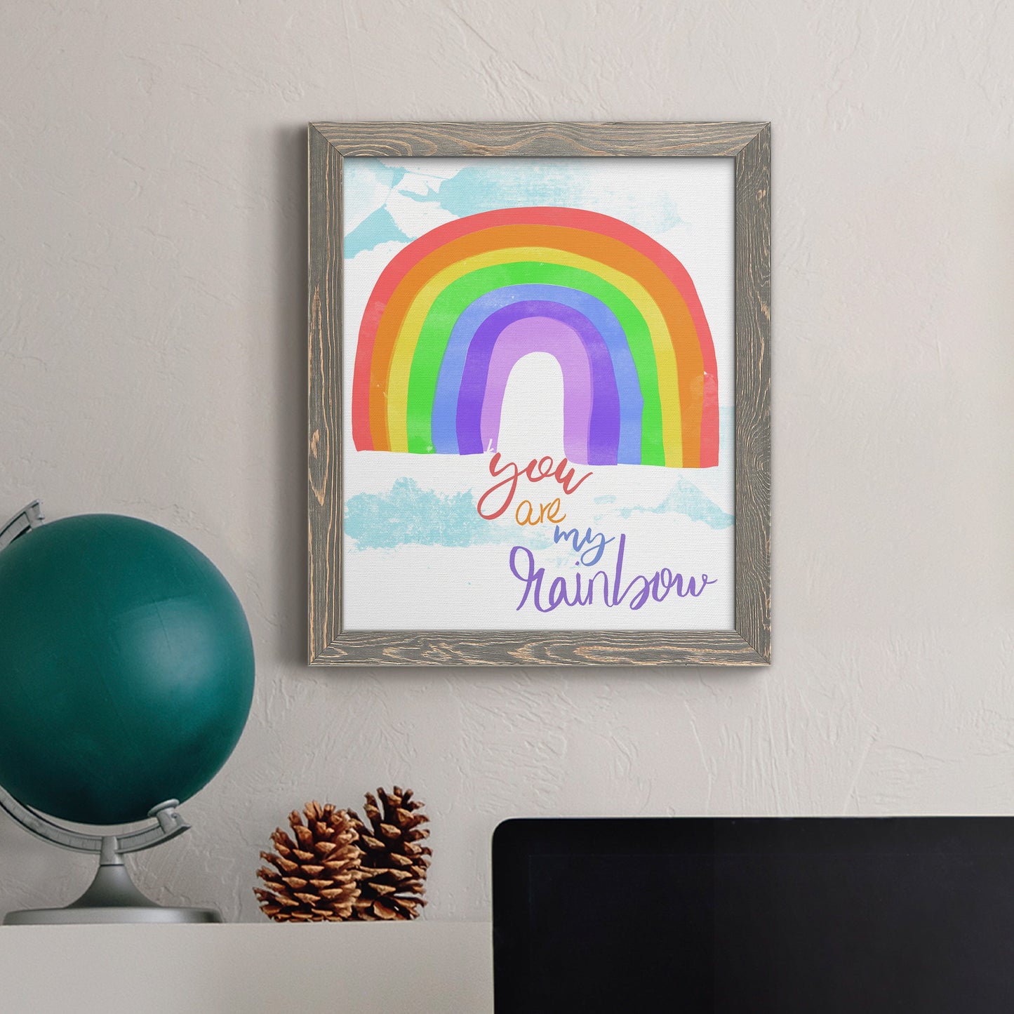 You Are My Rainbow - Barnwood Framed Canvas Print