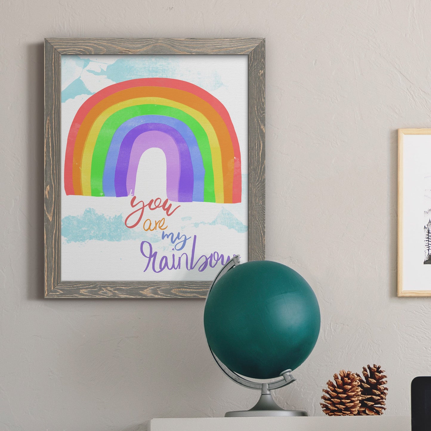 You Are My Rainbow - Barnwood Framed Canvas Print