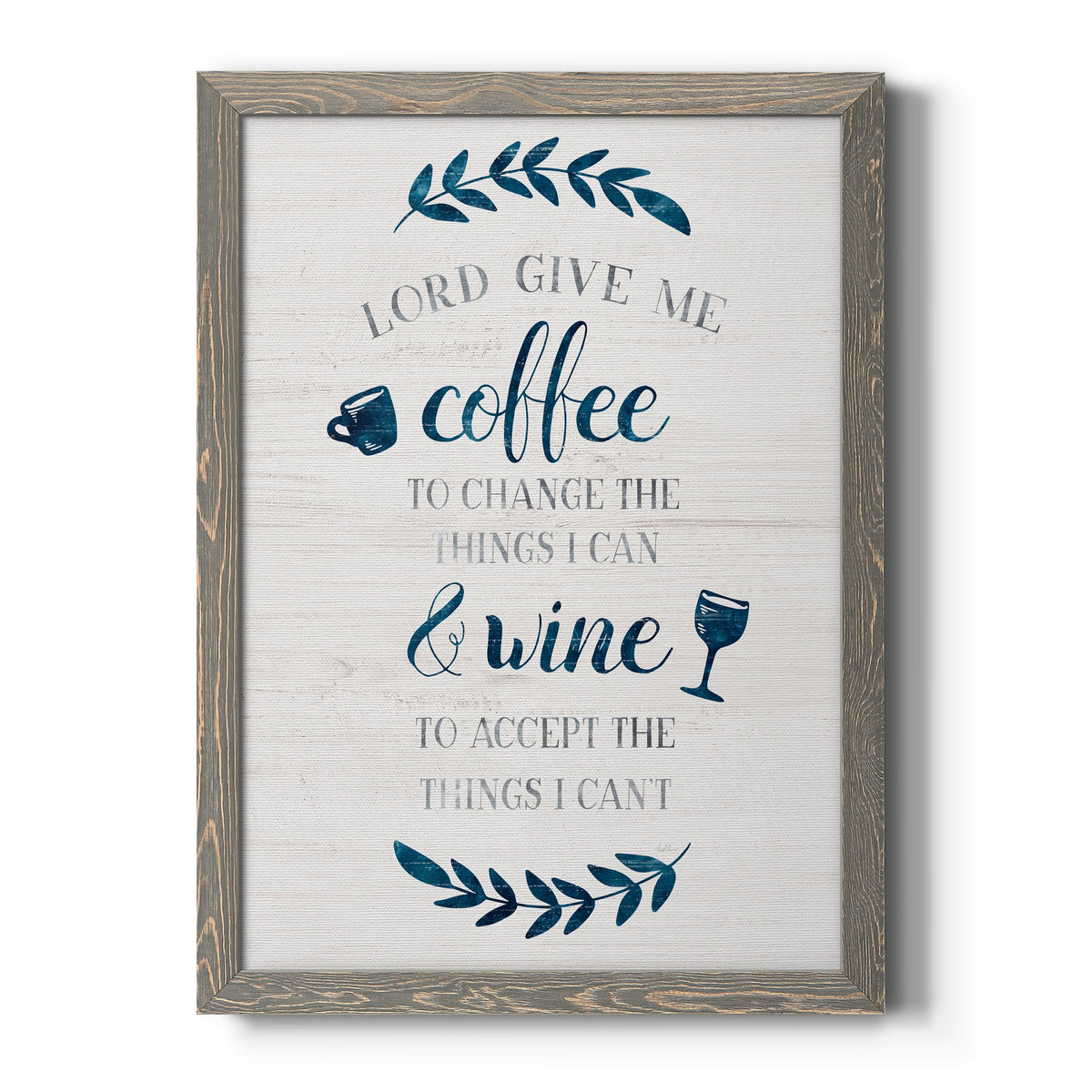 Coffee & Wine - Barnwood Framed Canvas Print
