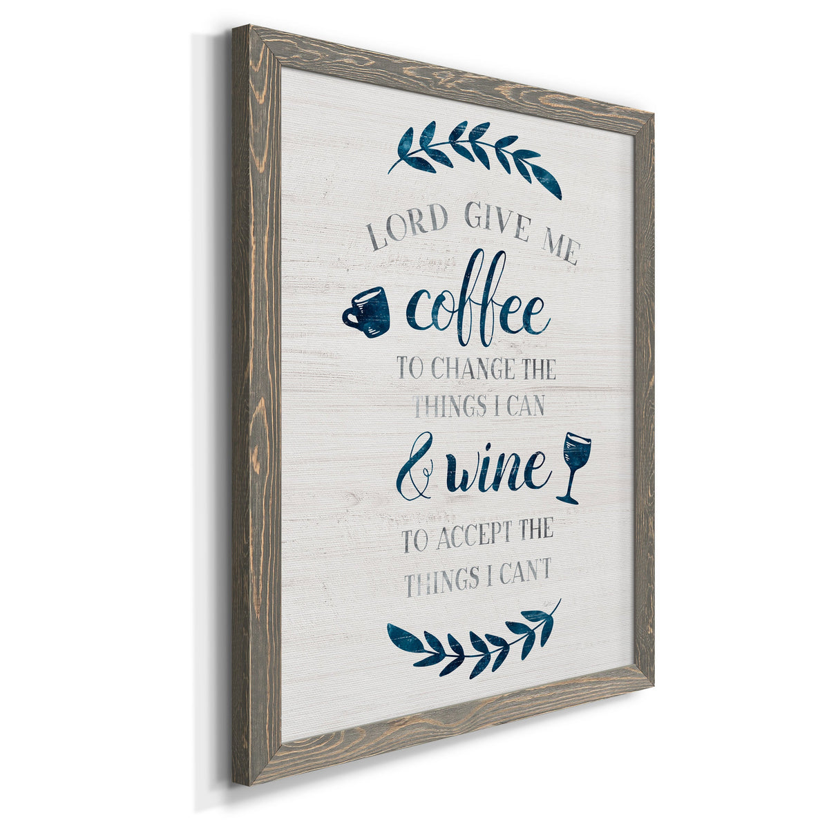 Coffee & Wine - Barnwood Framed Canvas Print