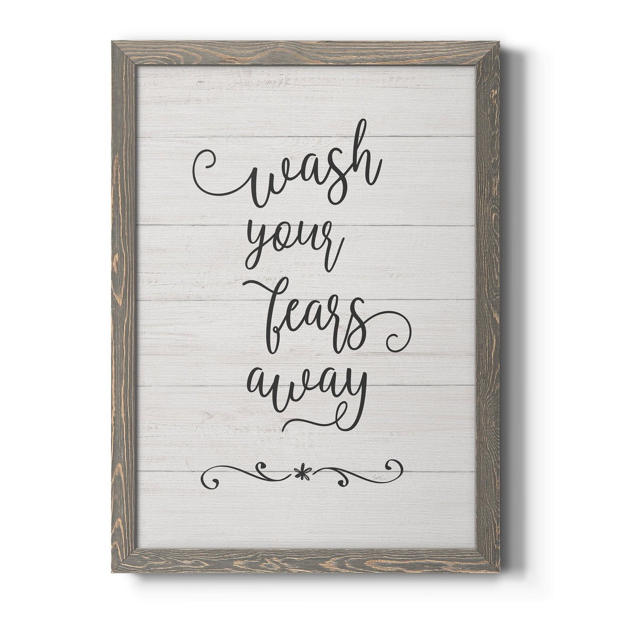 Wash Fears - Barnwood Framed Canvas Print
