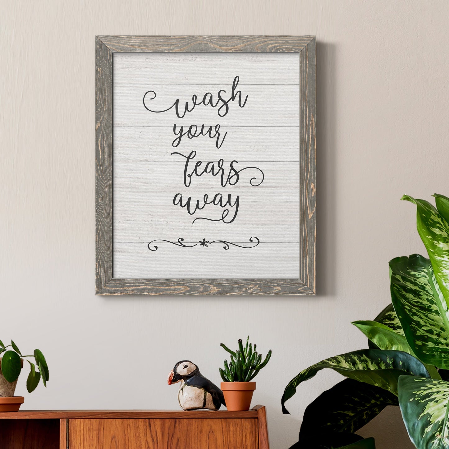 Wash Fears - Barnwood Framed Canvas Print