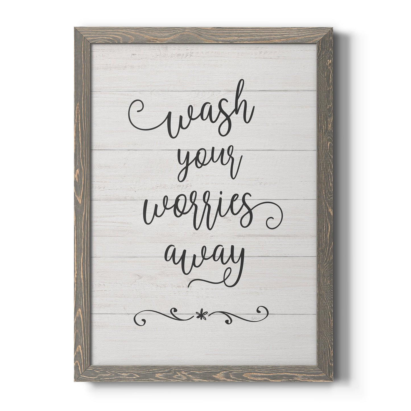 Wash Worries - Barnwood Framed Canvas Print