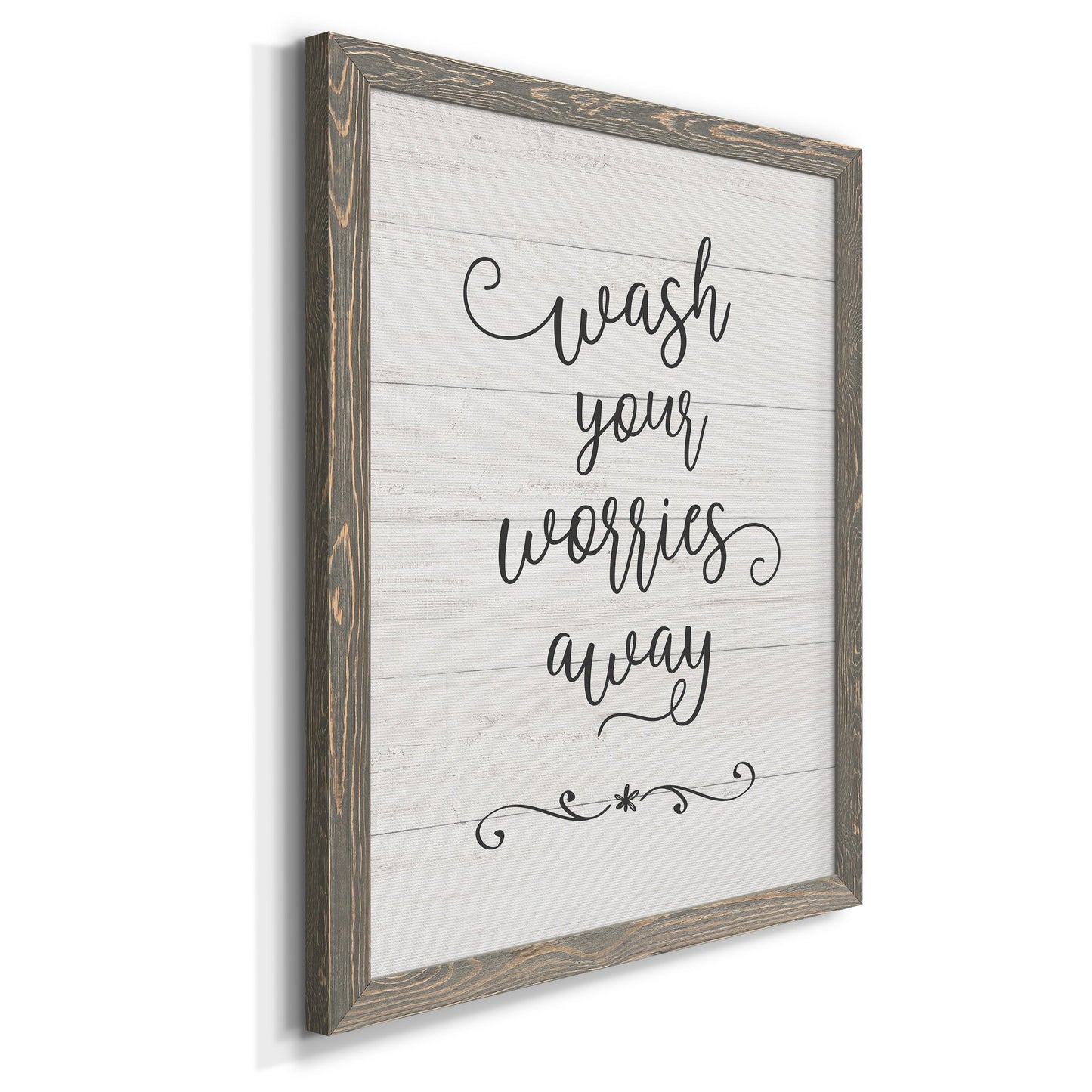 Wash Worries - Barnwood Framed Canvas Print