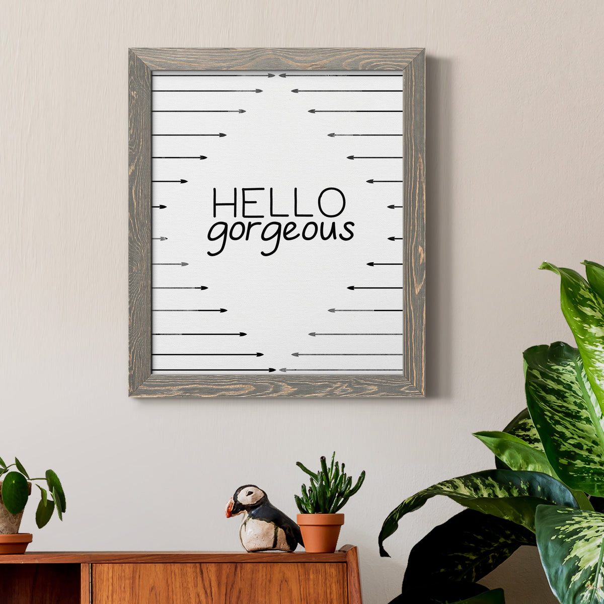 Hello Gorgeous - Barnwood Framed Canvas Print