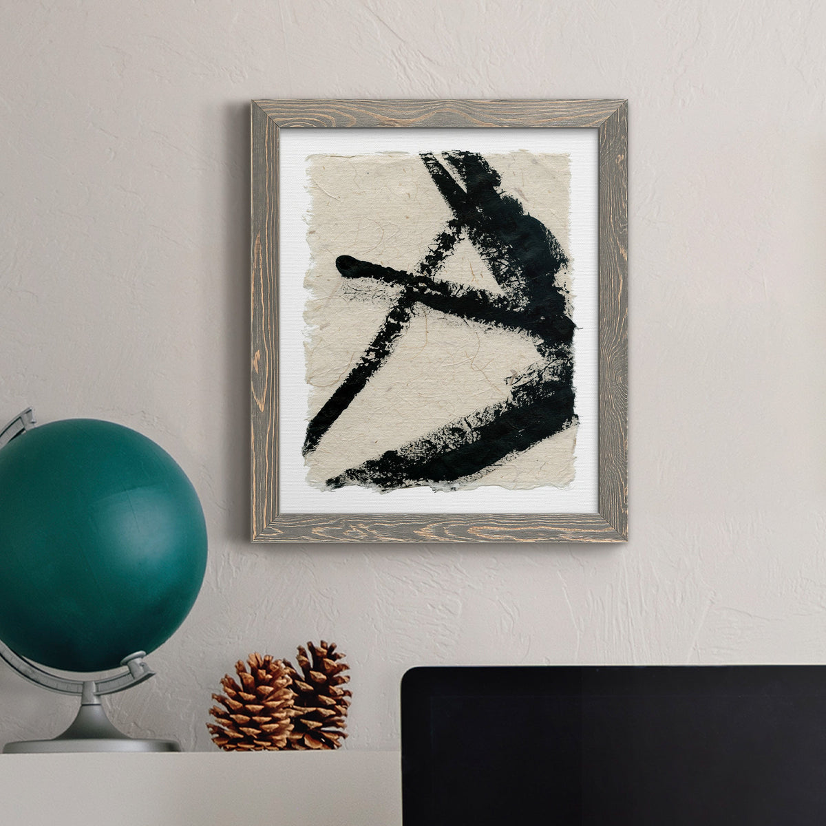 Lines Crossed I - Barnwood Framed Canvas Print