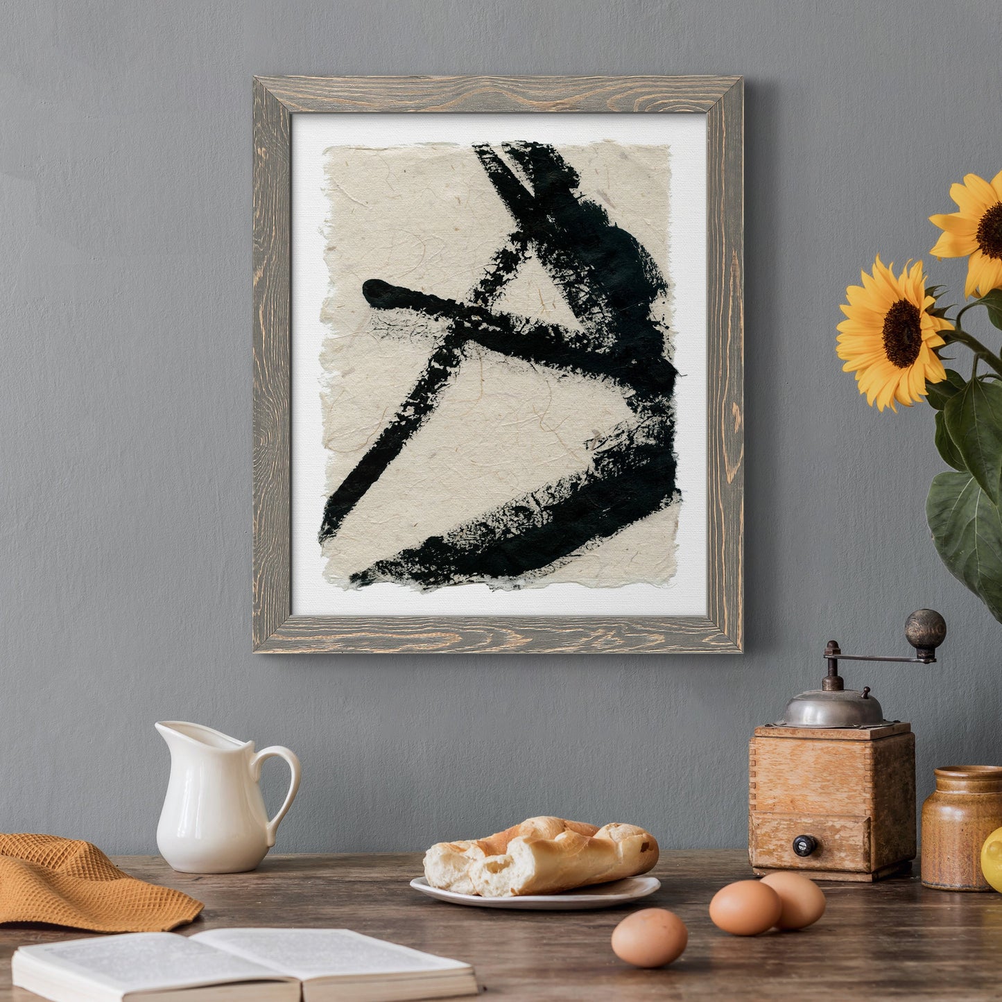 Lines Crossed I - Barnwood Framed Canvas Print