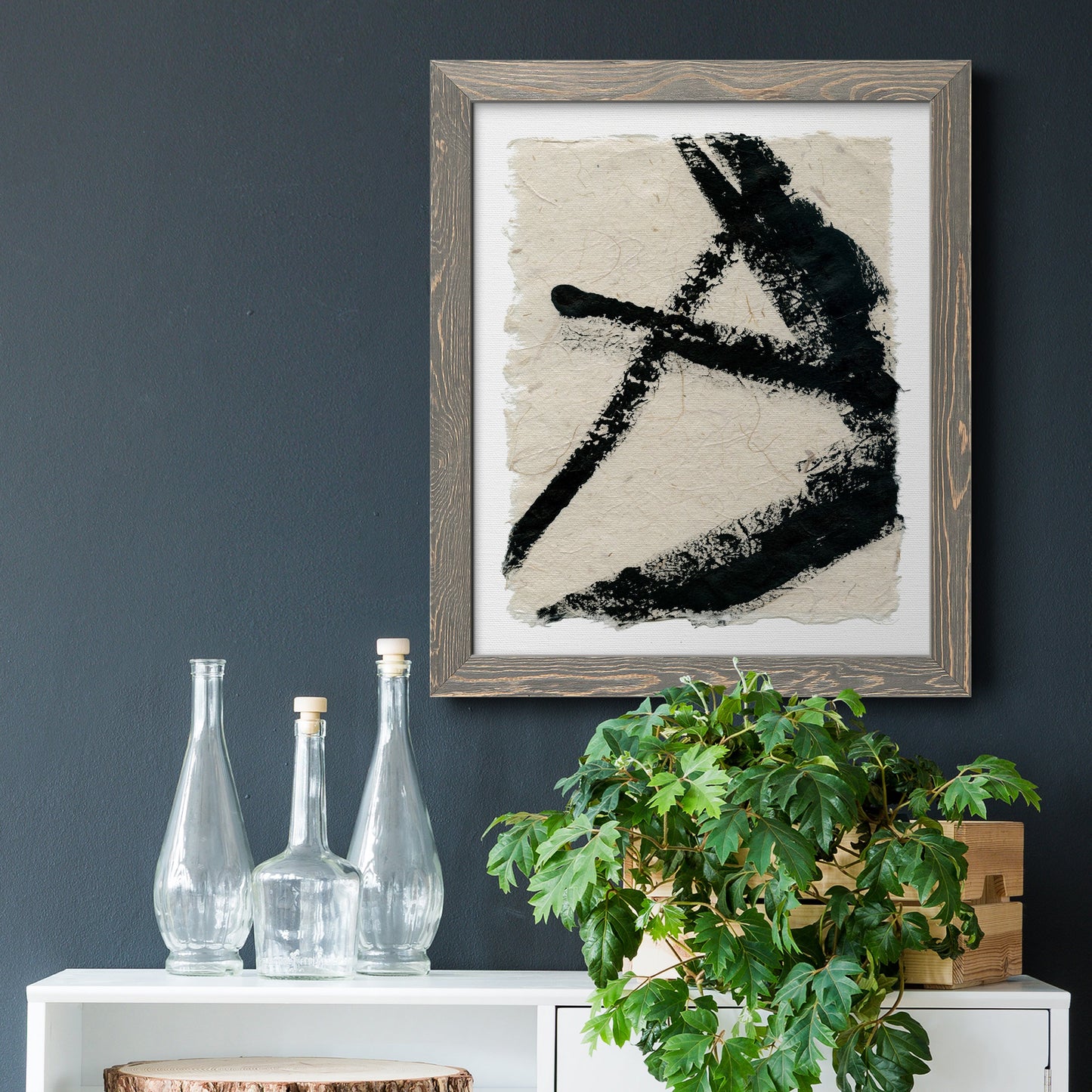 Lines Crossed I - Barnwood Framed Canvas Print