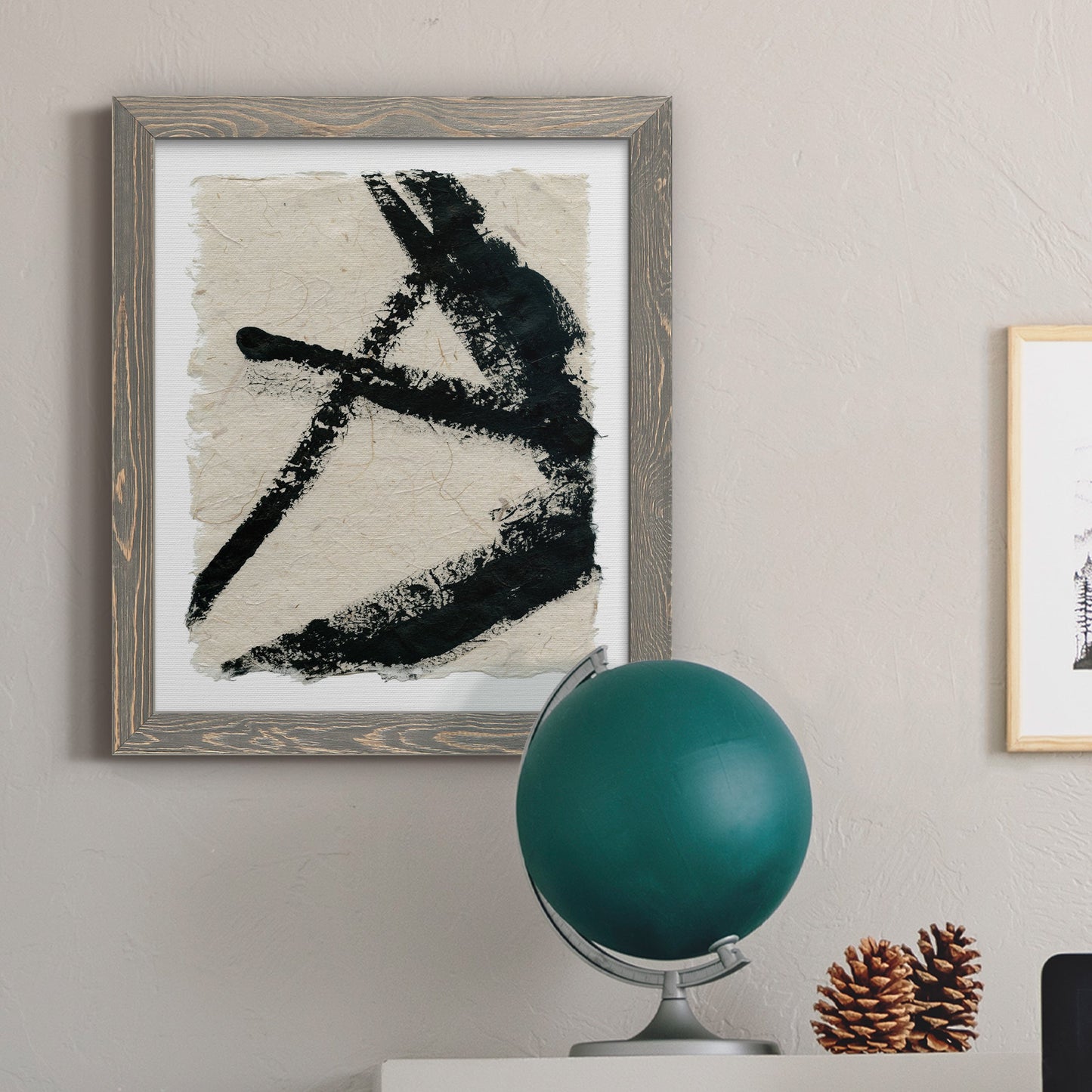 Lines Crossed I - Barnwood Framed Canvas Print