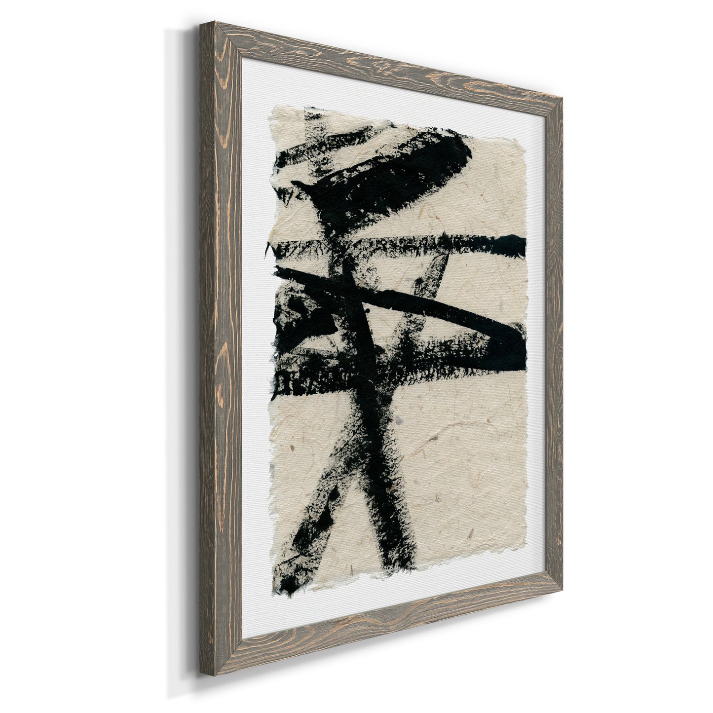 Lines Crossed III - Barnwood Framed Canvas Print