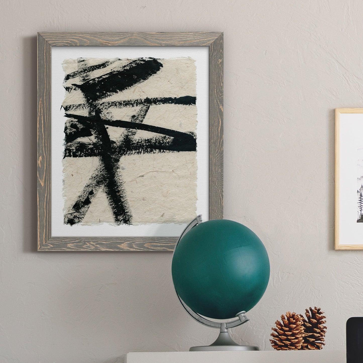 Lines Crossed III - Barnwood Framed Canvas Print