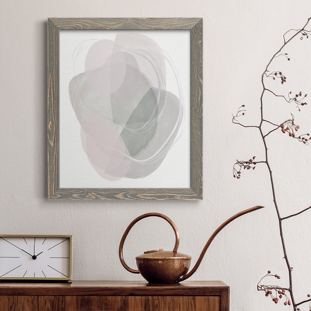 River Jewels II - Barnwood Framed Canvas Print