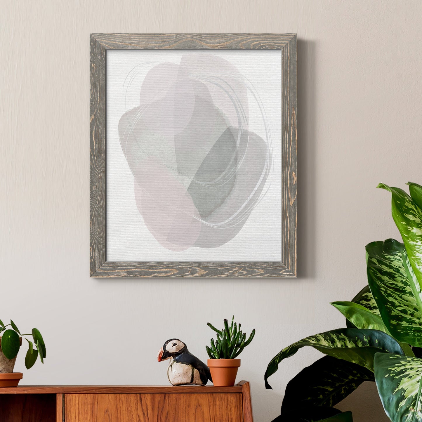 River Jewels II - Barnwood Framed Canvas Print