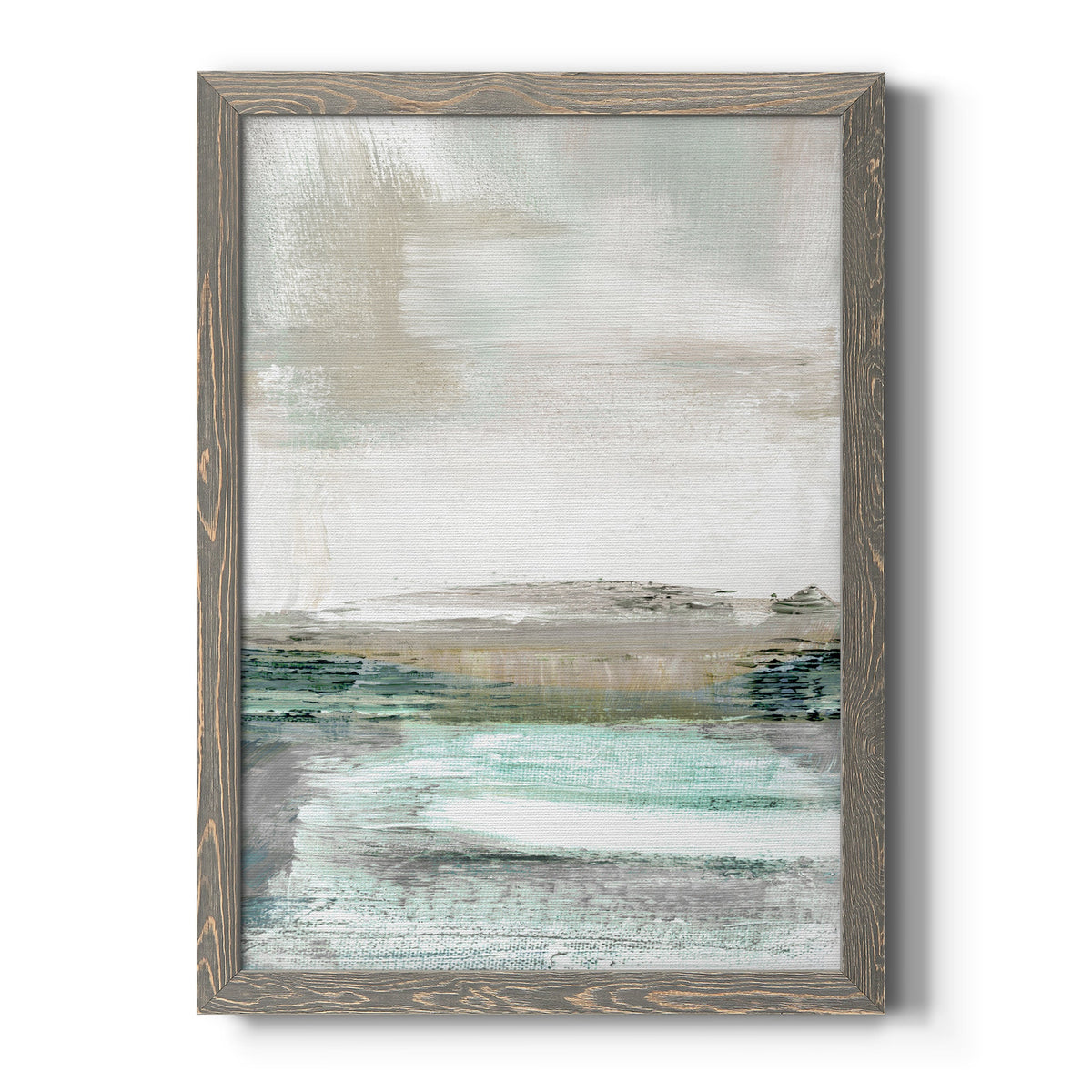 Summer Teal I - Barnwood Framed Canvas Print