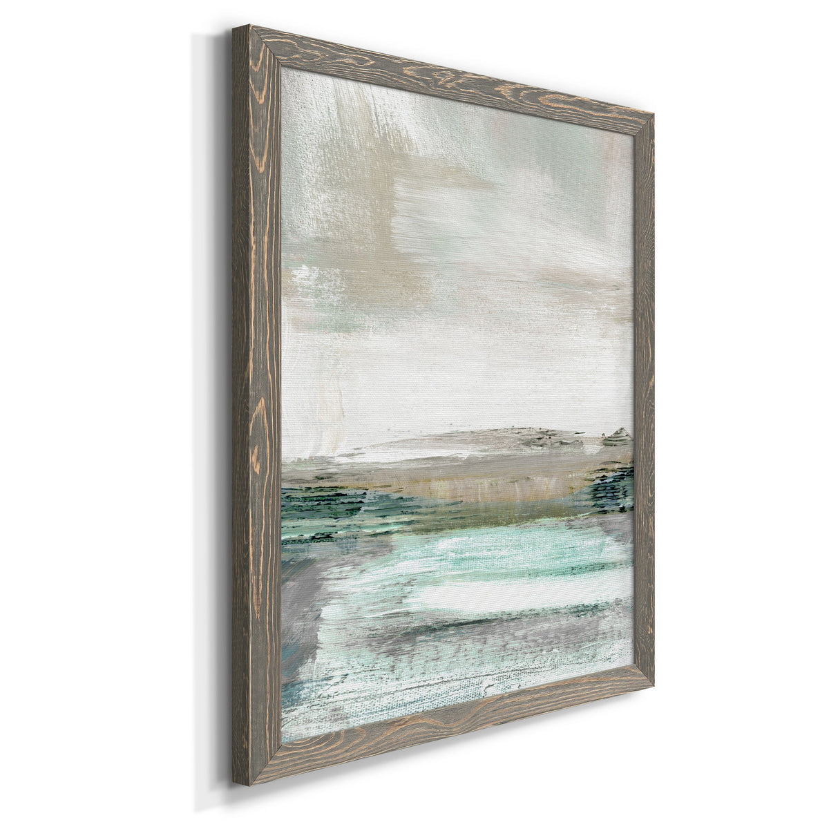 Summer Teal I - Barnwood Framed Canvas Print