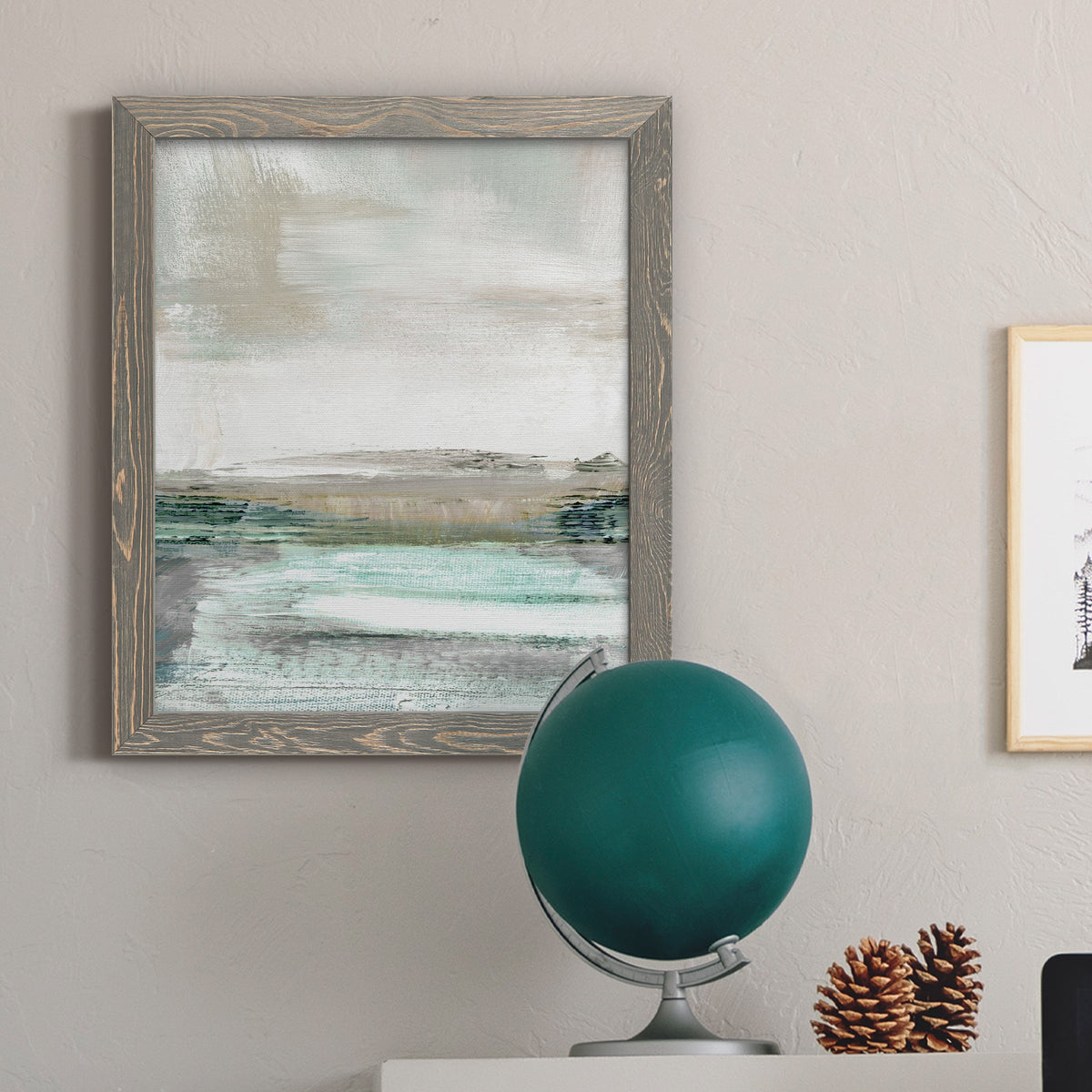 Summer Teal I - Barnwood Framed Canvas Print
