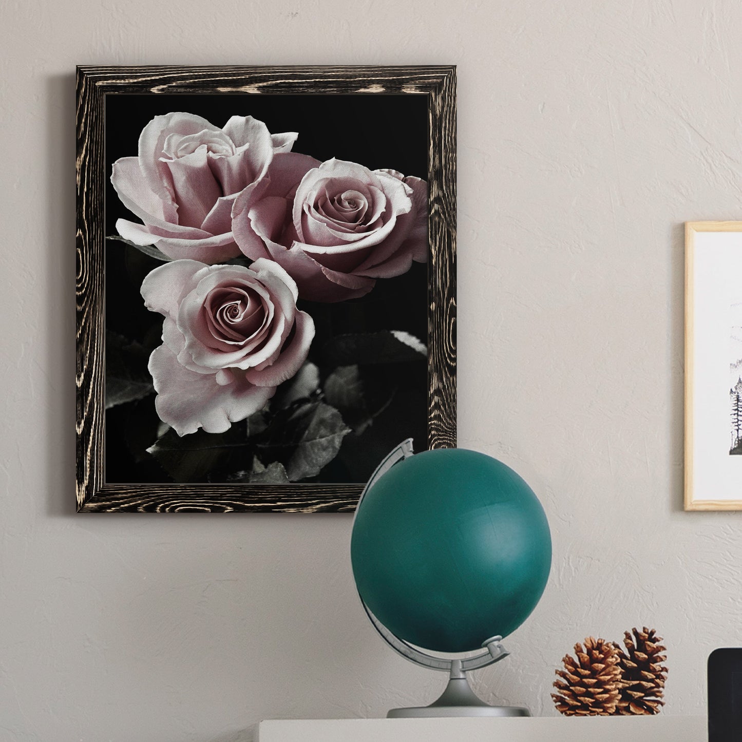 Rose Noir I - Barnwood Framed Canvas Print