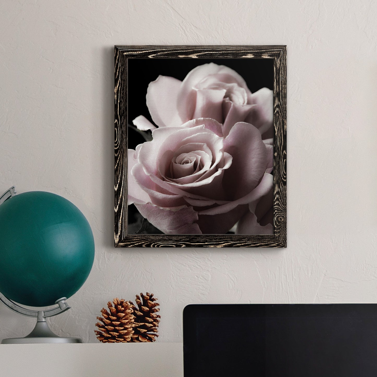 Rose Noir II - Barnwood Framed Canvas Print