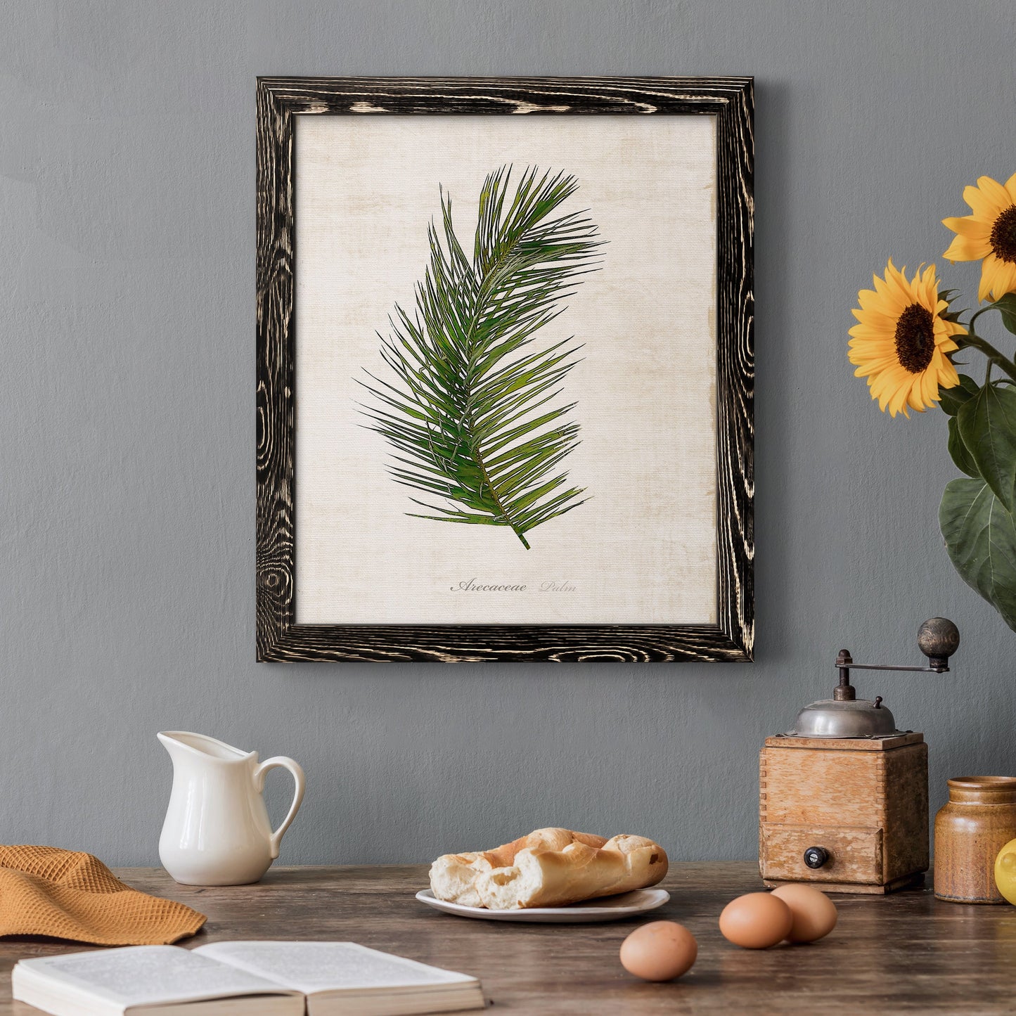 Palm Botanical II - Barnwood Framed Canvas Print