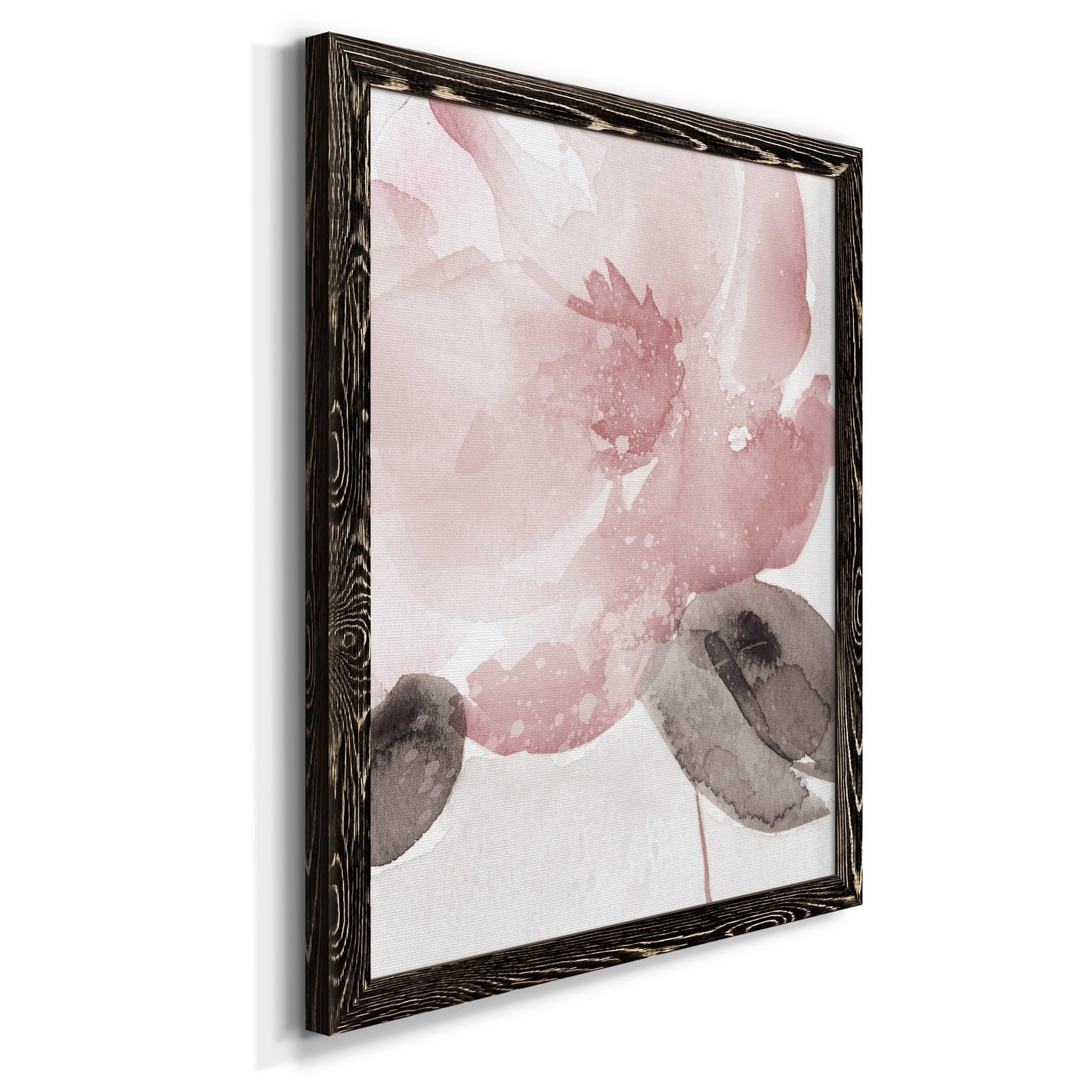 Blush Bloom I - Barnwood Framed Canvas Print