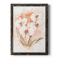 White and Coral Orchid I - Barnwood Framed Canvas Print