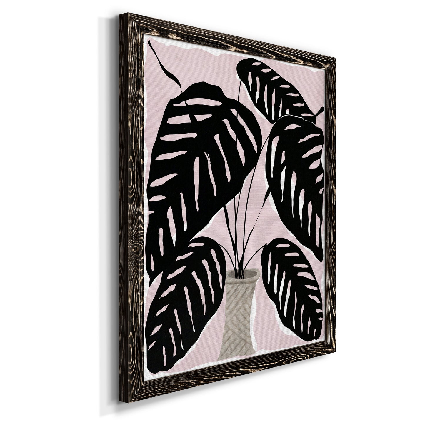 Potted Plant I - Barnwood Framed Canvas Print