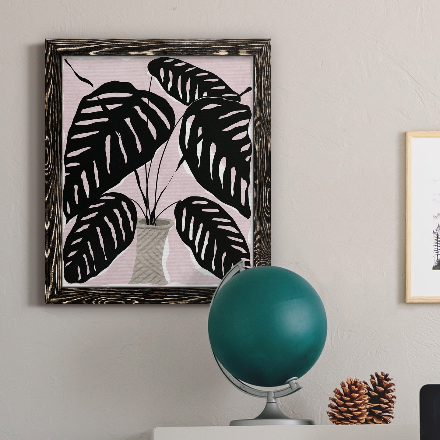 Potted Plant I - Barnwood Framed Canvas Print