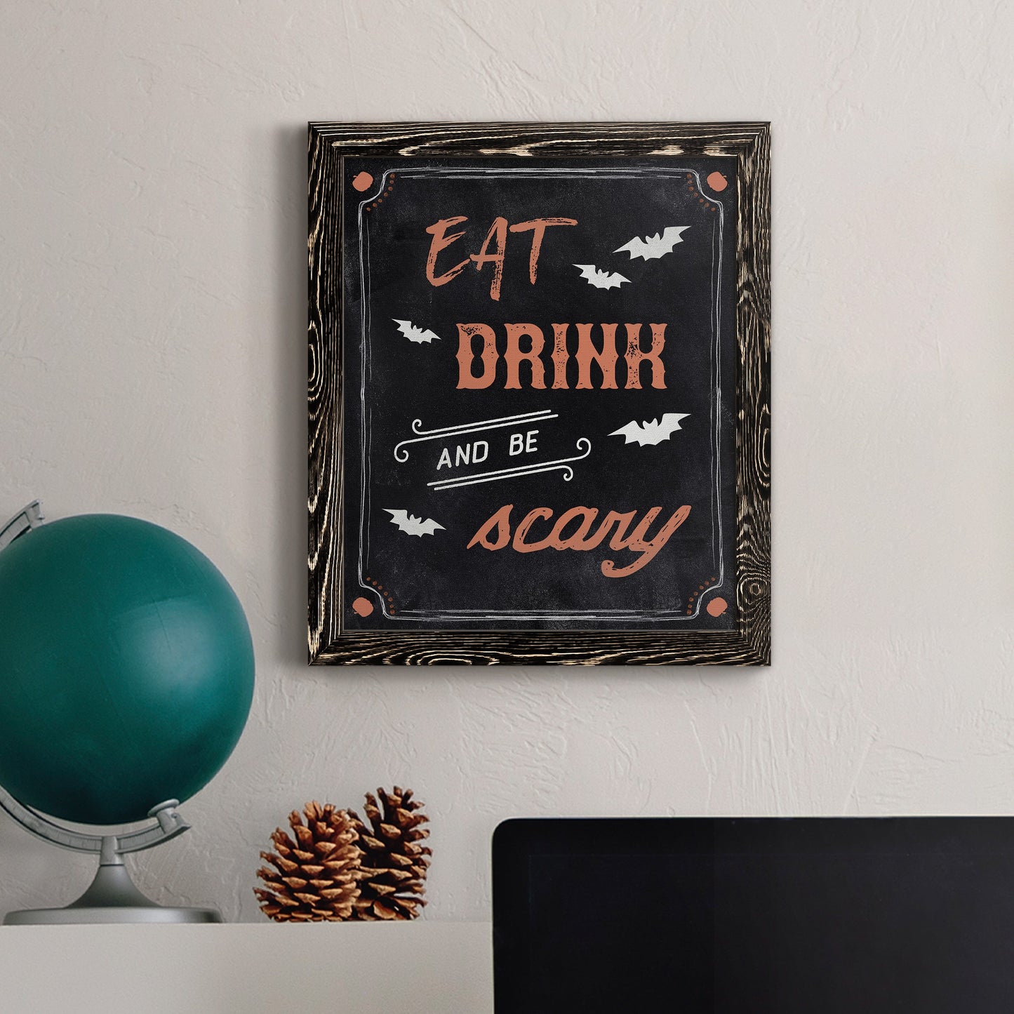 Be Scary - Barnwood Framed Canvas Print