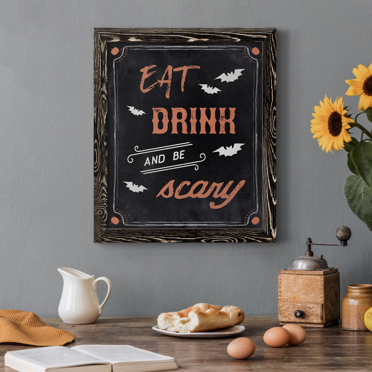 Be Scary - Barnwood Framed Canvas Print