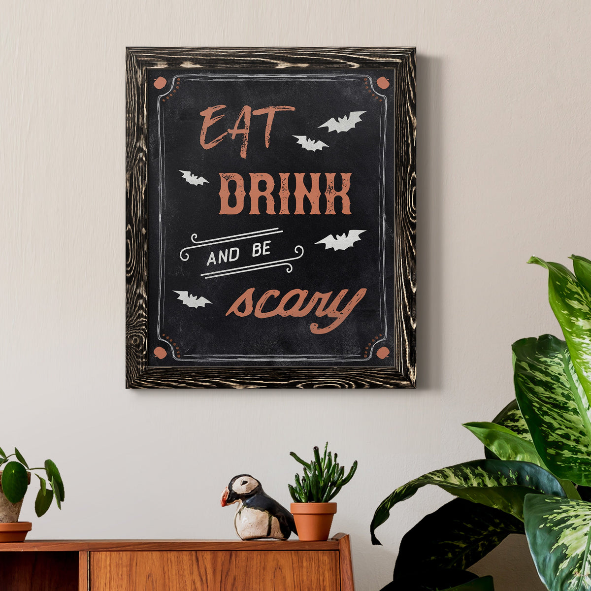 Be Scary - Barnwood Framed Canvas Print