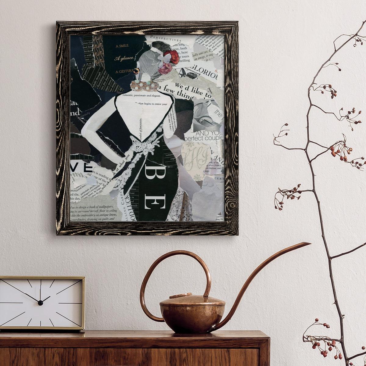 Fashion Mosaic II - Barnwood Framed Canvas Print